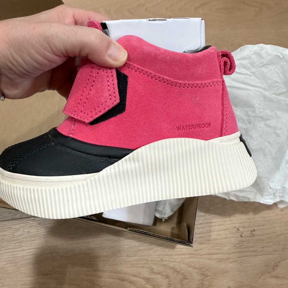 Sorel Kids Pink and Black Waterproof Boots